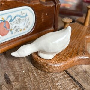 Charming White Ceramic Goose Figurine